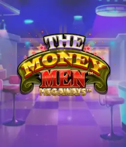 Скриншот игрового автомата The Money Men Megaways от Pragmatic Play, демонстрирующее динамичный городской пейзаж с элементами хип-хоп культуры. На переднем плане расположены символы слота: золотые украшения, крутые автомобили и персонажи, исполняющие рэп жесты, создающие атмосферу настоящего хип-хоп выступления. Название слота The Money Men Megaways находится в верхней части изображения, акцентируя тематику и стиль слота.