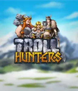 Графика игрового автомата "Troll Hunters" от Play'N Go, на котором представлены три викинга: две женщины и один мужчина, одетые в традиционные броню викингов. За их спинами виднеются горные вершины, что создаёт атмосферу северных легенд. Этот игровой автомат идеален для любителей викингских саг и поисков приключений.